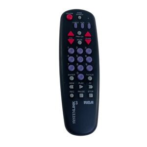 RCA SystemLink 3 Universal Remote Control TV VCR Cable Black Purple Buttons
